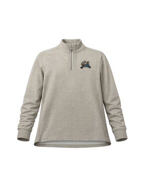 Atlantic Sol Men's Beige Quarter-Zip Sweatshirt L Golf Logo Pullover
148